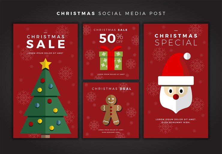 Natale con illustrazione vettoriale divertente modello Instagram