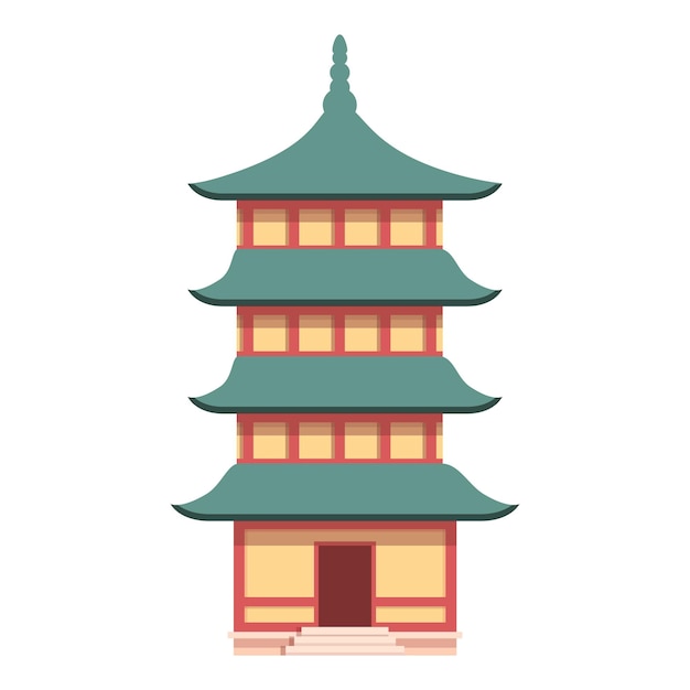 Natura pagoda icona vettore cartoon Edificio cinese Tempio della città