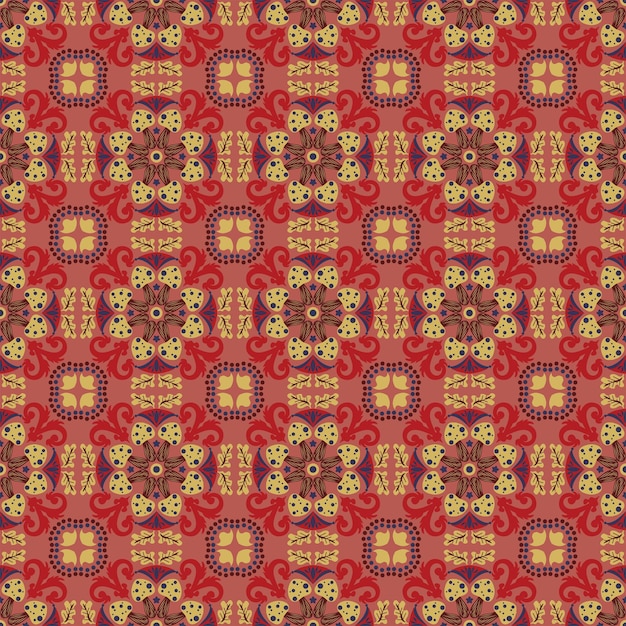 Natura Seamless Pattern Fungo Pianta Sfondo Damasco Art