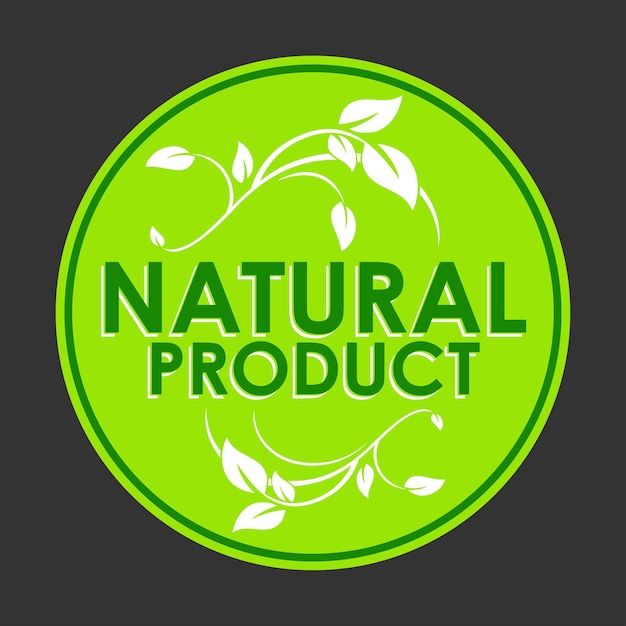 Naturale Vegano Organico Eco Icona vettoriale del prodotto Ecologia Segno vettoriale piatto bio Vettore foglia verde