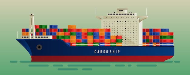 Nave da carico con contenitore