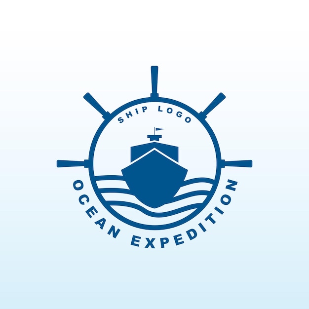 Nave logo design modello spedizione oceanica