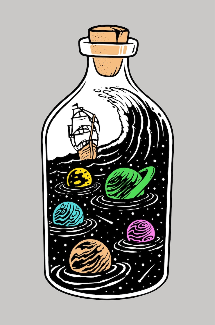 Vettore navigando nello spazio illustrazione
