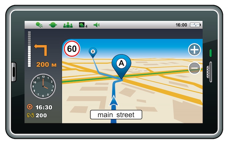 Vettore navigatore gps.