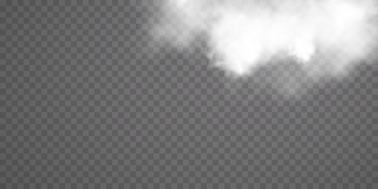 Vettore nebbia o fumo isolato effetto speciale trasparente vettor bianco nuvolosità sfondo di nebbia o smog