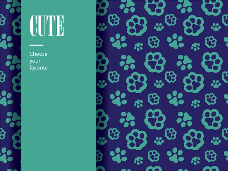 Vettore negozio di animali domestici senza cucitura animale cane amichevole impronta icona carta da parati selvaggia modello zampe ornamento silhouette arte