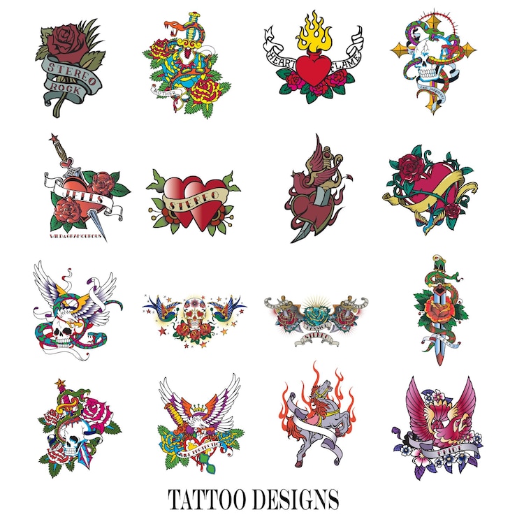Vettore neo tribale set di tatuaggi vettoriale celtico gotico cyber ornamento del corpo forme kit astratto segno hawaiano