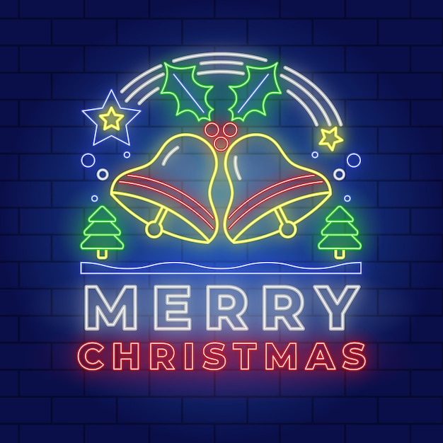 Neon buon natale concetto