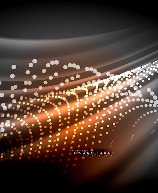 Neon luminose linee techno hitech futuristico modello di sfondo astratto con forme quadrate
