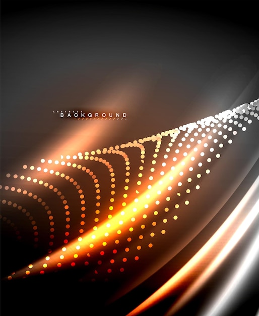 Neon luminose linee techno hitech futuristico modello di sfondo astratto con forme quadrate