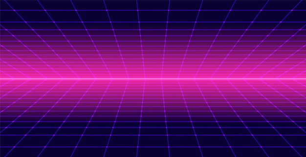 neon retrò 3D sfondo paesaggio anni &#39;80