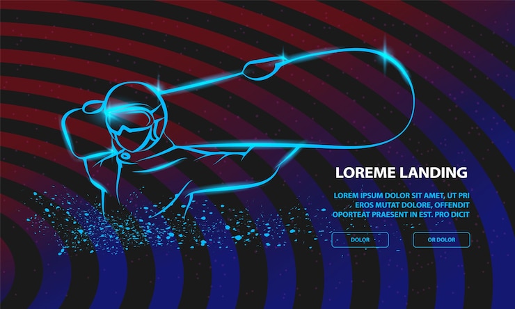 Vettore neon snowboarder con una tavola sulle spalle vector snowboarding sport sfondio per il modello di pagina di destinazione