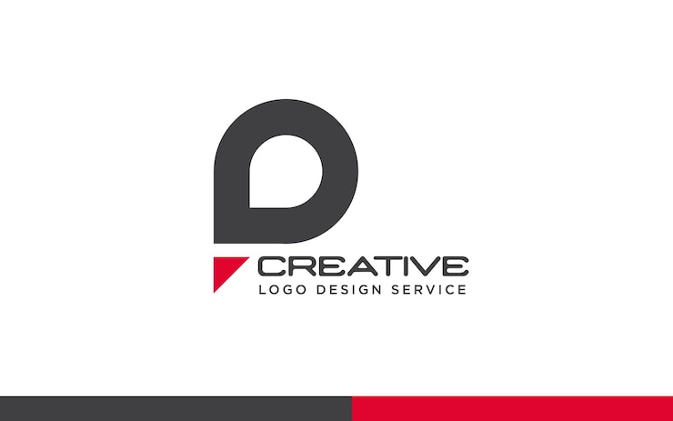 Vettore nero rosso lettera p logo
