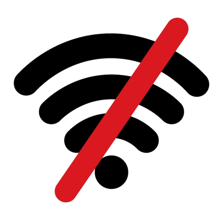 Vettore nessuna icona wifi isolata su sfondo trasparente stile piatto tratto modificabile illustrazione vettoriale