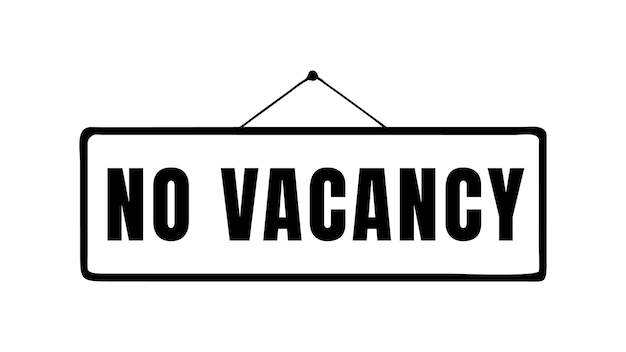 Nessuna vacanza Iconica della tavola appesa Iconica del cartellone pubblicitario su sfondo bianco