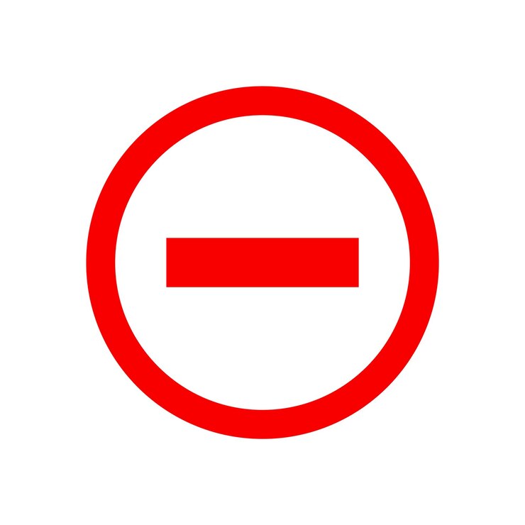 Nessuna voce Minus Stop Red Sign Icon Isolated Vector Illustration