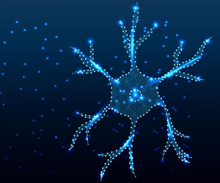 Vettore neurone stella poligono blu 3