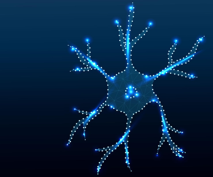 Vettore neurone stella poligono blu 4