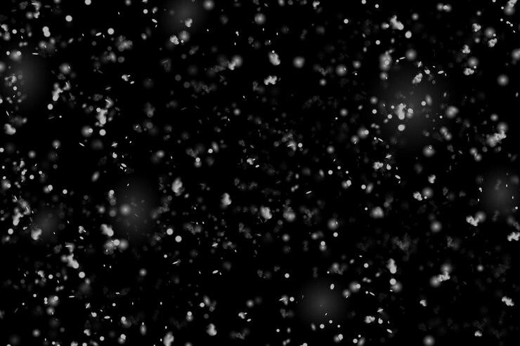 Vettore neve che cade isolata sull'illustrazione nera di vettore del fondo