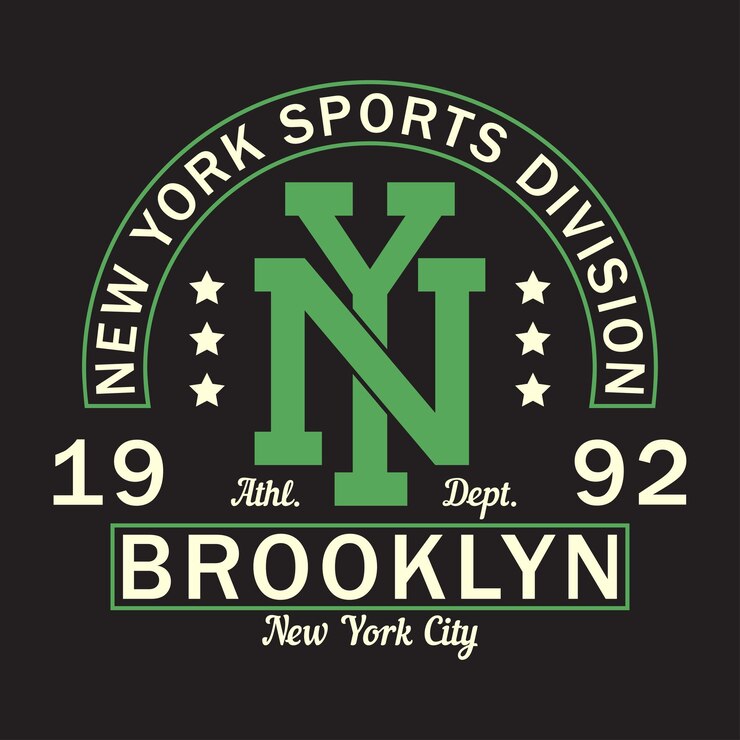 New York Brooklyn logo stampa Grafica per abbigliamento sportivo tshirt Tipografia per vestiti