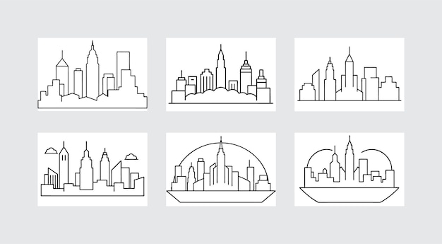 New York City Line Art Vector Icon