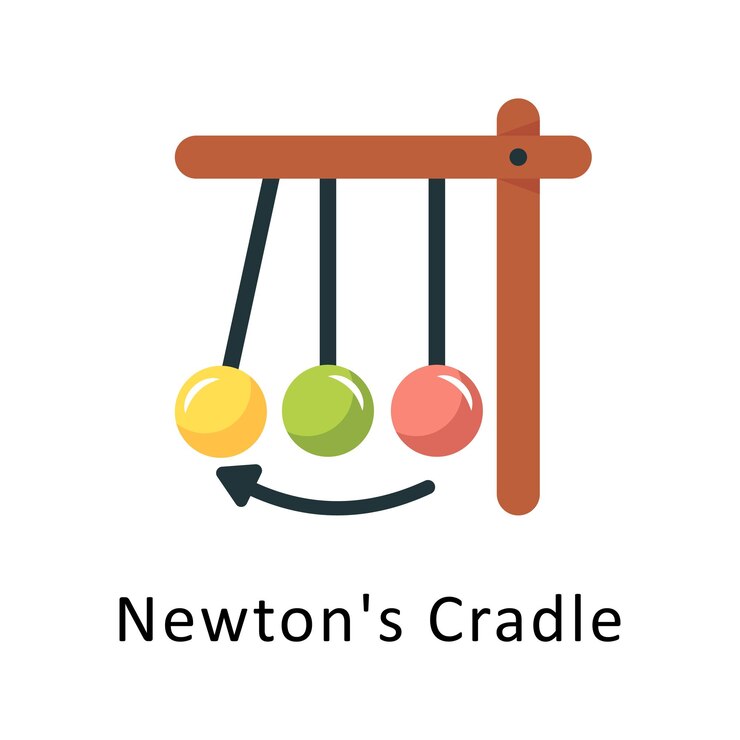 Vettore newtons cradle vector flat icon illustrazione di design simbolo su sfondo bianco eps 10 file