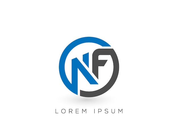 NF Lettere Iniziali Monogramma Disegno del logo modello