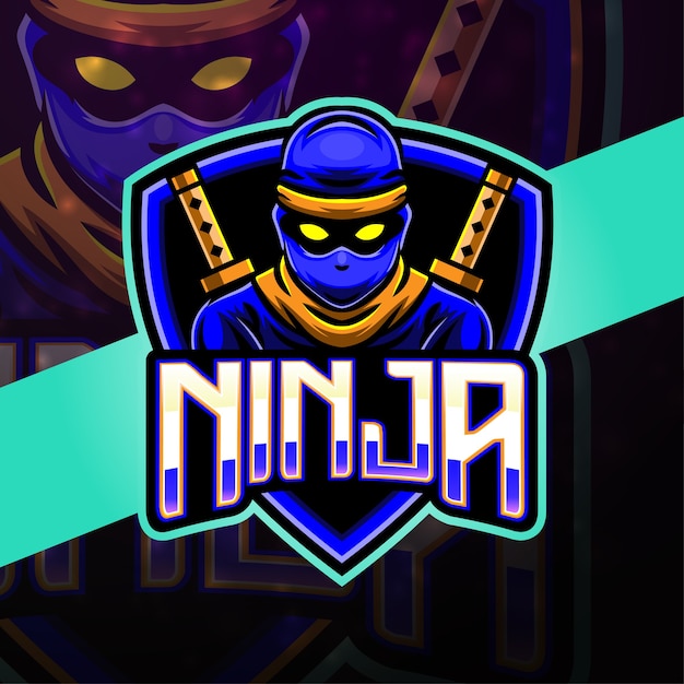 Ninja esport mascotte logo design