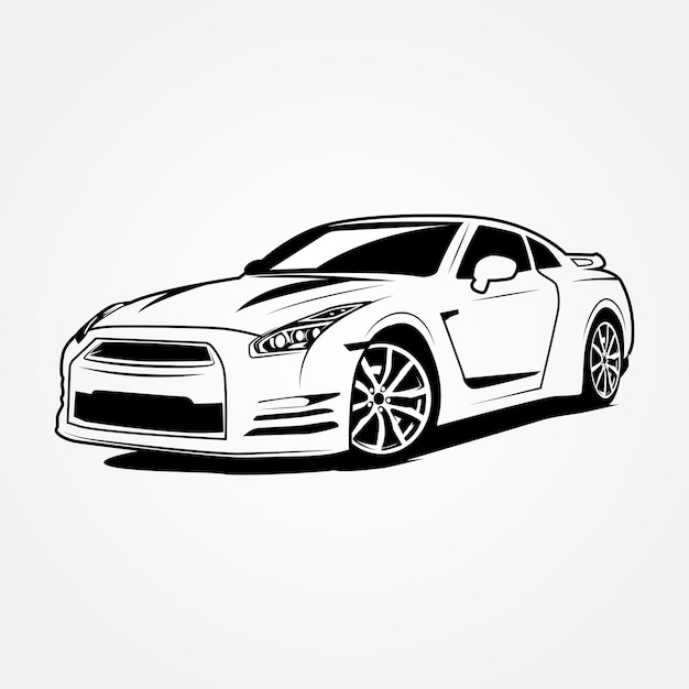 Nissan GTR auto in edizione speciale Silhouette vettore