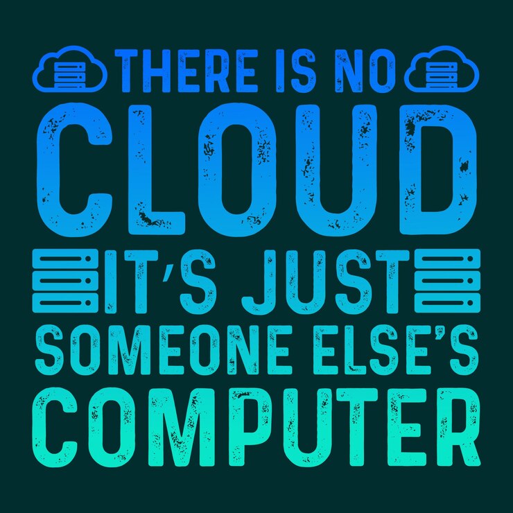 Vettore non c'è cloud solo qualcun altro computer tshirt design