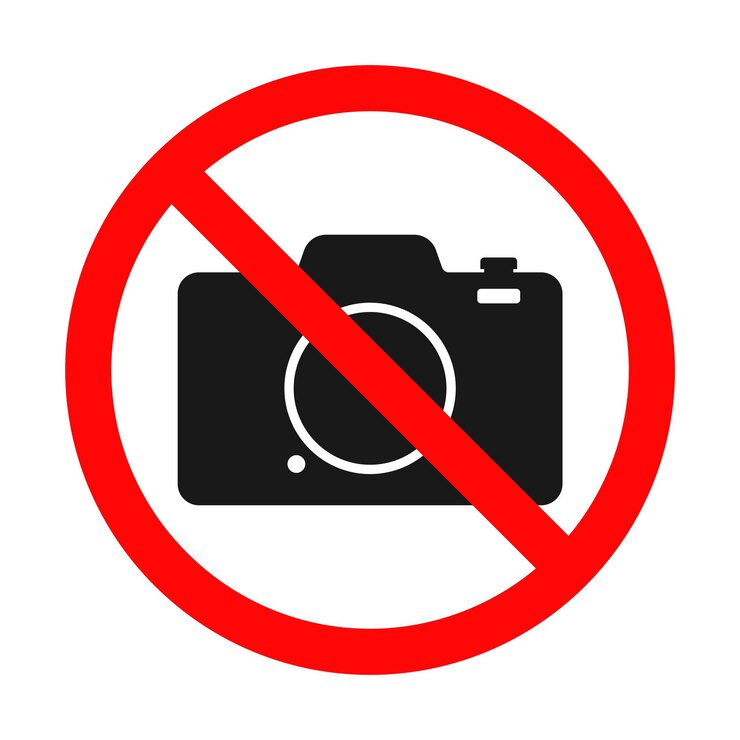 Non è consentita la fotografia Vettore di icone di simboli proibiti