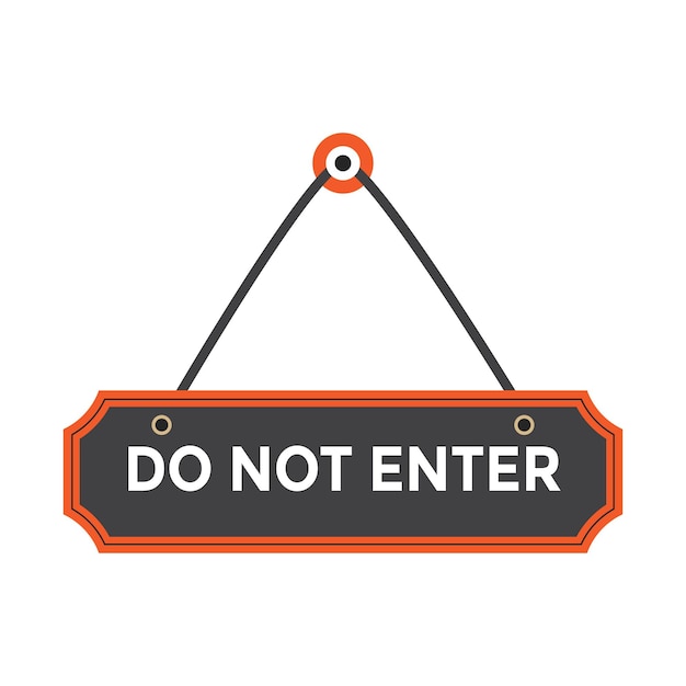Non inserire il cartello sulla porta cartello illustrazione vettoriale