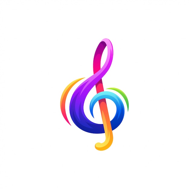 Nota il design del logo musicale