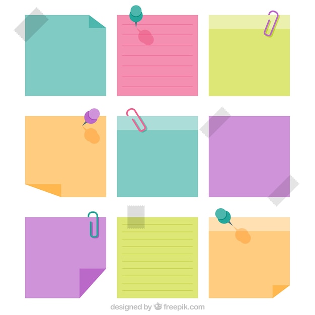 note di carta decorativi in ​​colori pastello