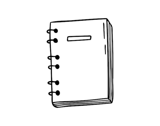 notebook doodle icona disegnata a mano contorno disegno notebook linea clipart simbolo libro di esercizi doodle isolato