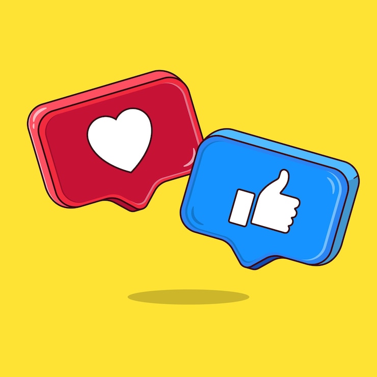 Vettore notifica mi piace sui social media
