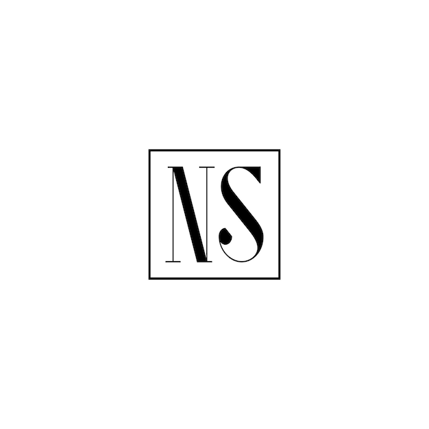 NS monogramma logo design lettera testo nome simbolo logo monocromatico carattere alfabeto semplice logo
