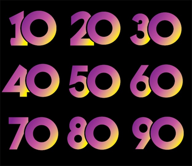 Numeri gradienti Numero di progettazione Numero di numero di logo