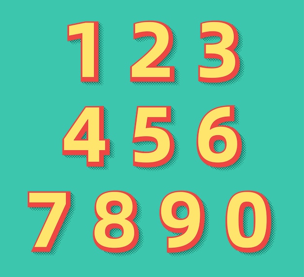 Numeri retrò con effetto mezzitoni
