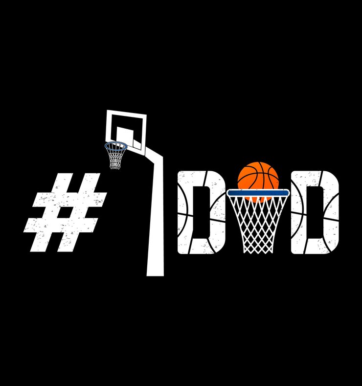 Vettore numero 1 papà del basket design di maglietta per la giornata dei padri amante del basket divertente