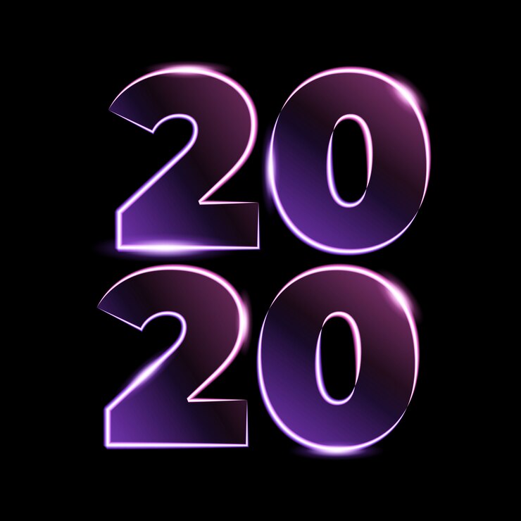 Vettore numero 2020 effetto luce