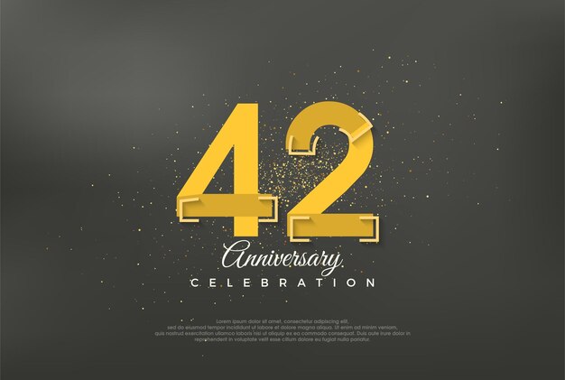 Numero anniversario moderno sfondo vettoriale premium per il 42° anniversario Vettore premium per il saluto di celebrazione del banner poster