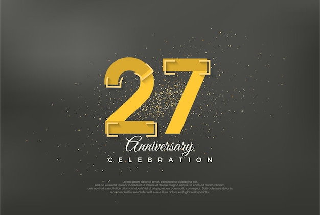 Numero di anniversario sfondo vettoriale premium moderno per il 27° anniversario vettore premium per manifesto banner celebrazione saluto