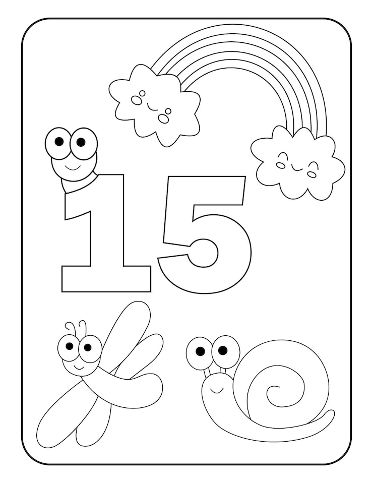 Vettore numero pagine da colorare con simpatici insetti per bambini