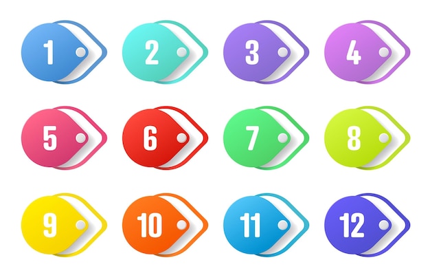 Numero punti colorati icone o pulsanti