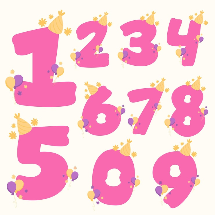Vettore numero rosa per i bambini di compleanno
