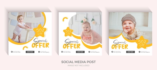 Nuova collezione di post instagram di moda per bambini per il negozio di bambini