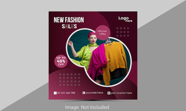 Nuova moda vendite inverno social media post design
