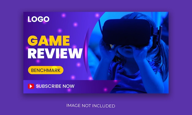 Nuova recensione di videogiochi moderni miniatura di YouTube e modello di banner web