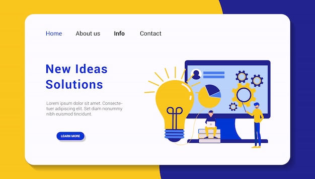 nuove idee soluzioni landing page template, design piatto